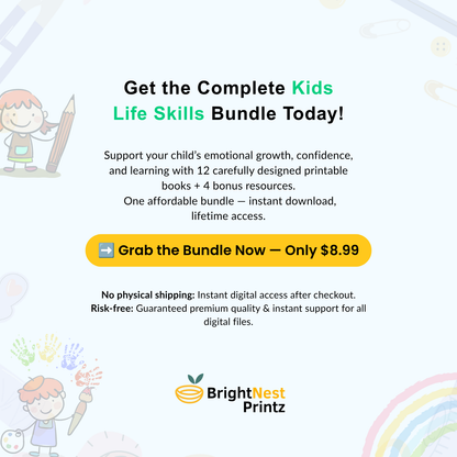 Kids life skills Bundle - (+15) Workbooks To Build Confidence, Emotions & Daily Habits